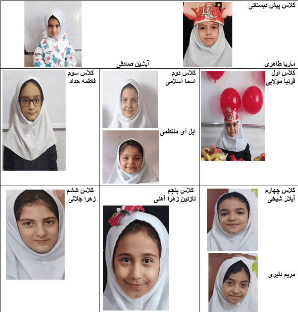 دانش آموزان پرتلاش هفته اول دی 
