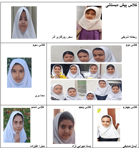 دانش آموزان پرتلاش هفته چهارم  اردیبهشت در سال تحصیلی ۱۴۰۲-۱۴۰۳ مدرسه گل مریم