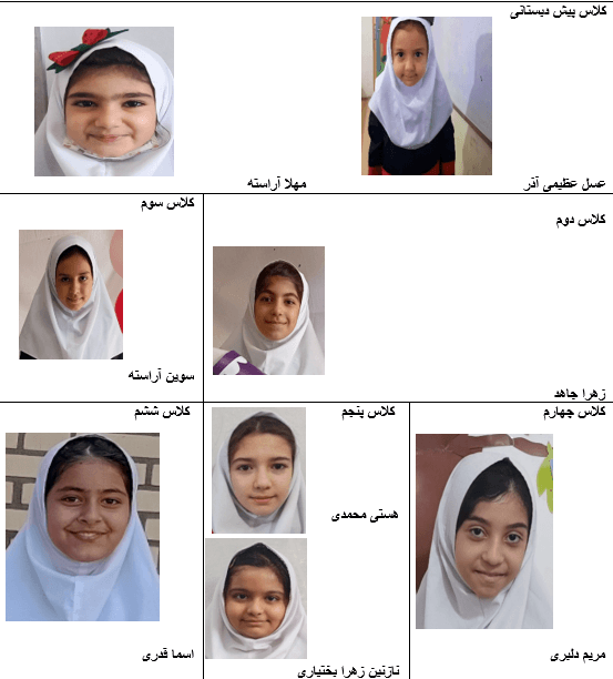 دانش آموزان پرتلاش هفته  سوم  اسفند